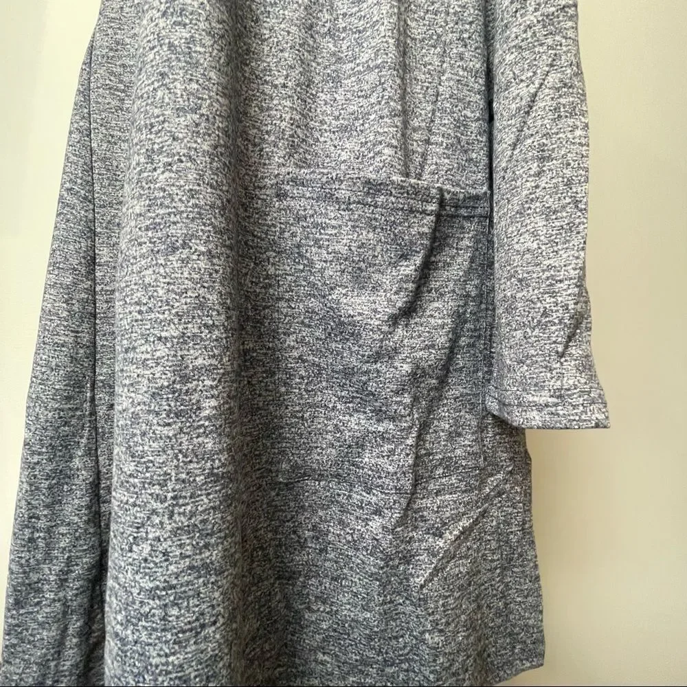 42POPS NWOT Blue & White Open Cardigan Long Sleeve with pockets stretchy size L
